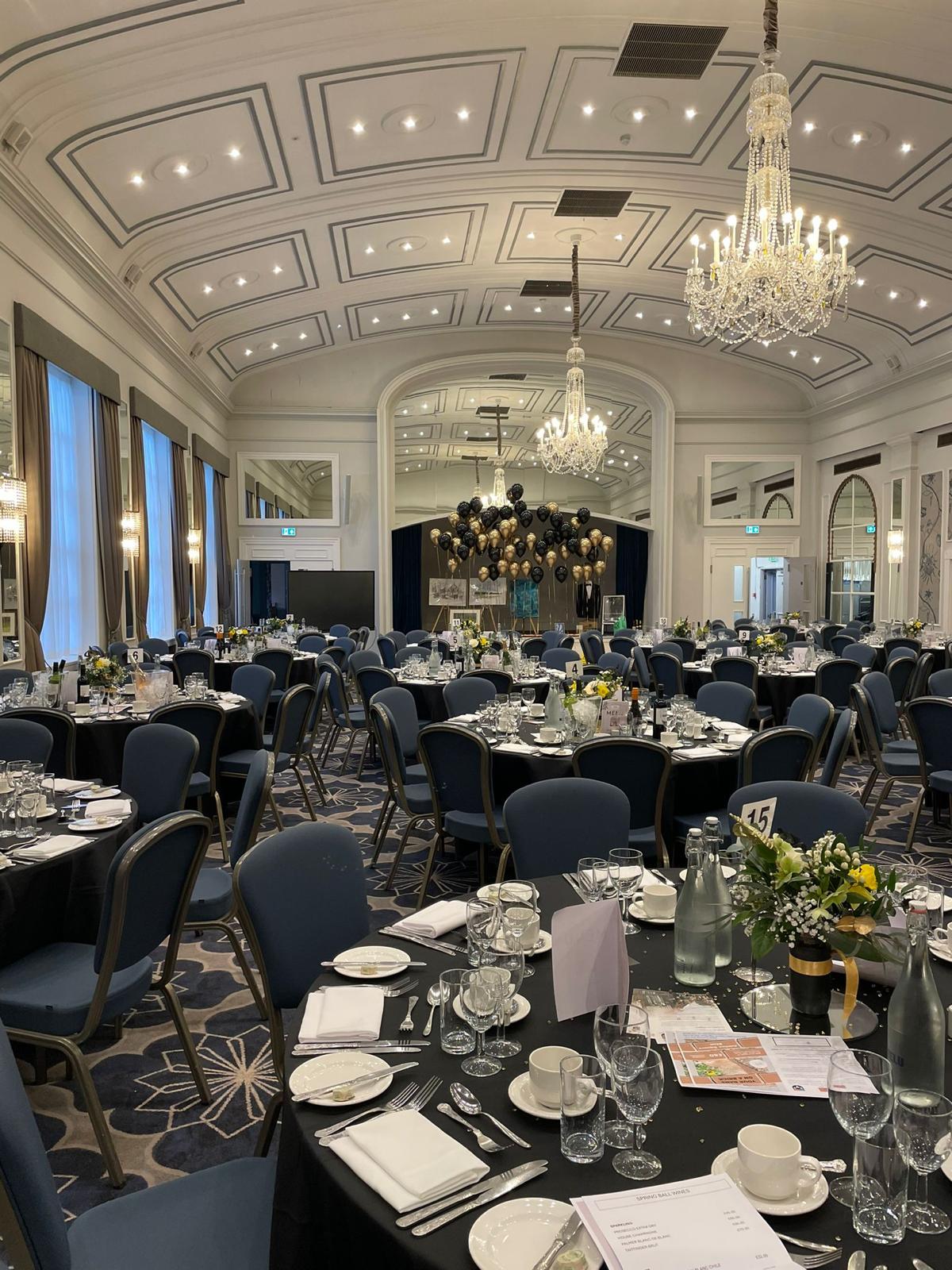 Inside the ballroom at the Eton Information Centre fundraising ball